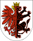 herb województwa kujawsko pomorskiego - czerwony orzeł na białym tle