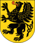 herb województwa pomorskiego - czarny orzeł na żółtym tle patrzący w lewo